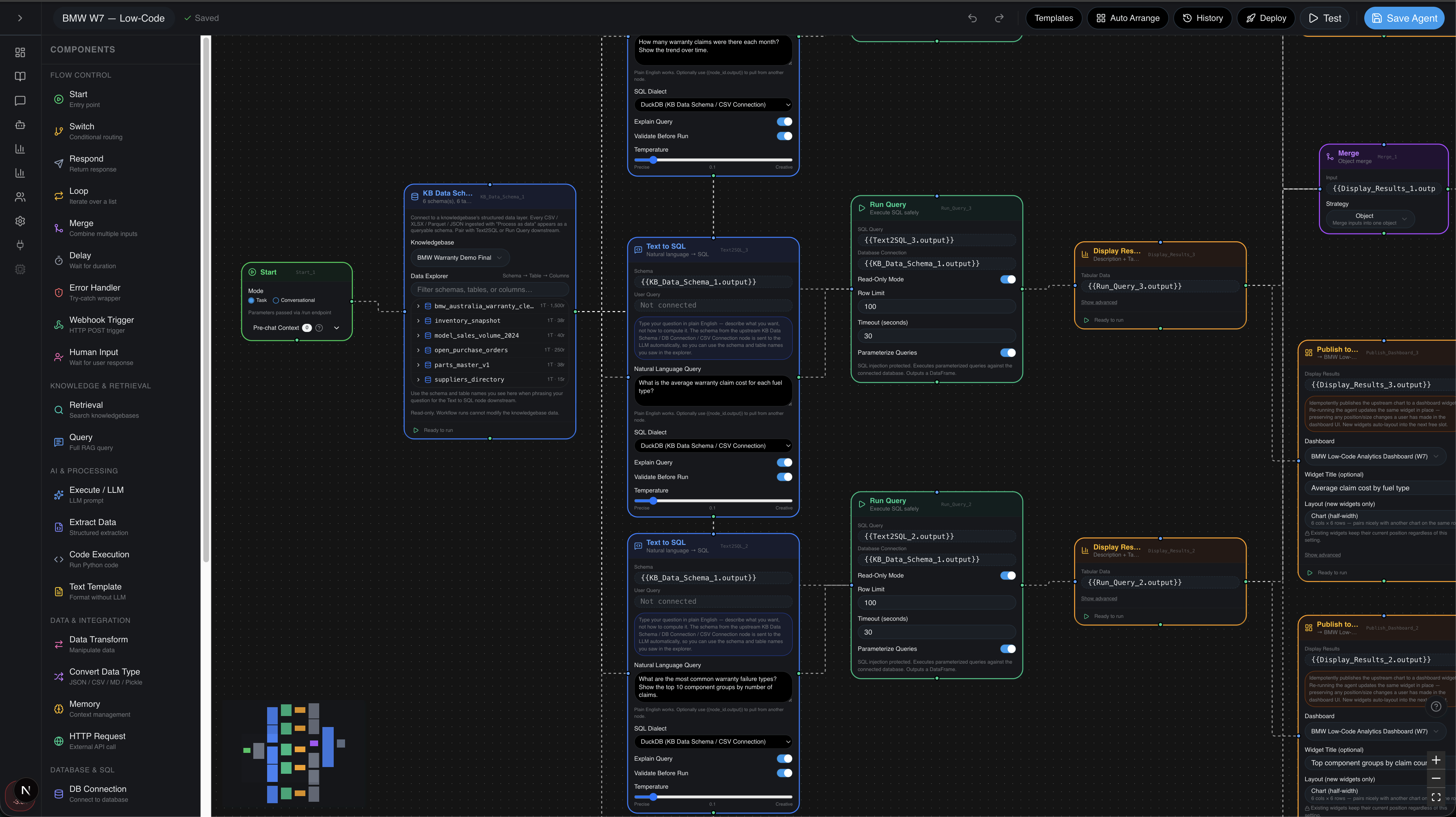 Certant Agent Builder canvas